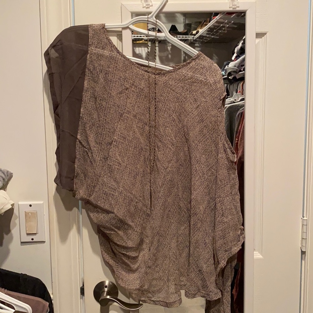 Gold Hawk sheer asymmetrical top